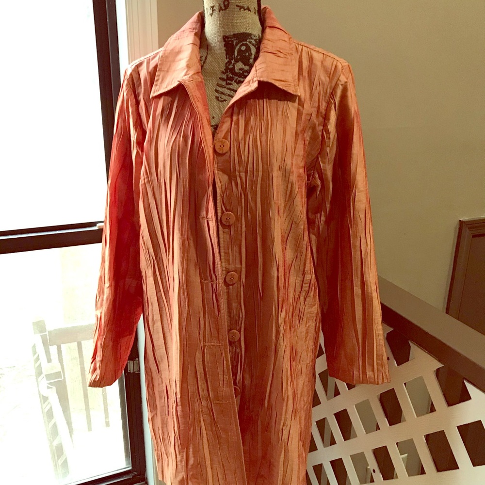 Hearts of Palm Orange Textured Coat Bamboo Buttons
